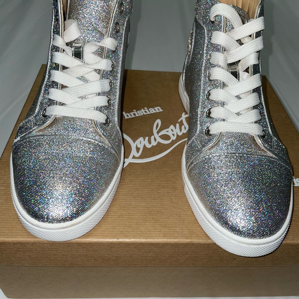 Louboutin iridescent high top sneakers